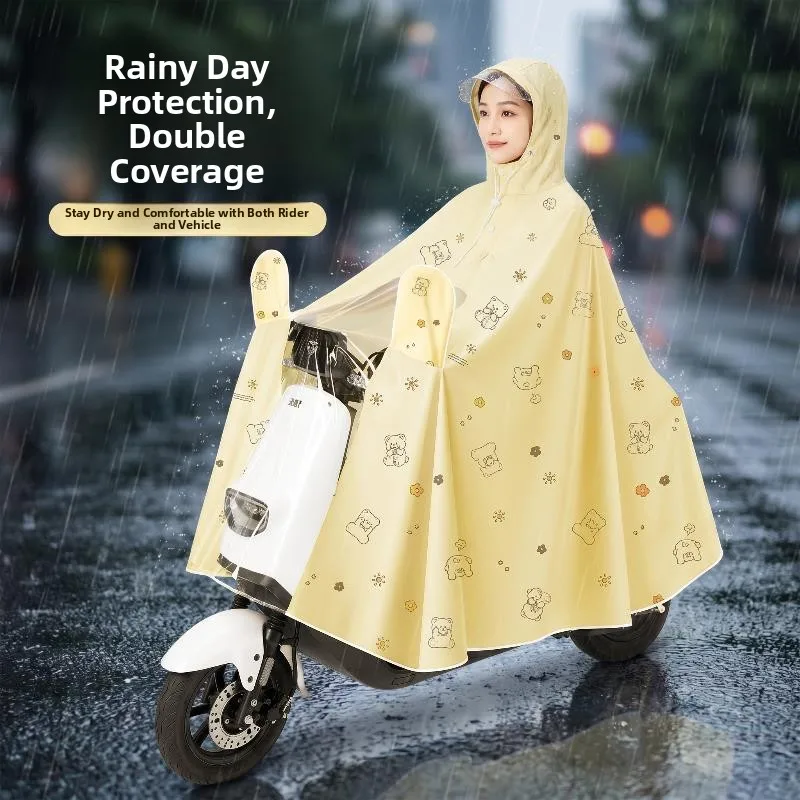 

Thickened Long Version Vehicle Raincoat Full Body Cover Outdoor Cycling Special Waterproof Heavy Rain Protection
