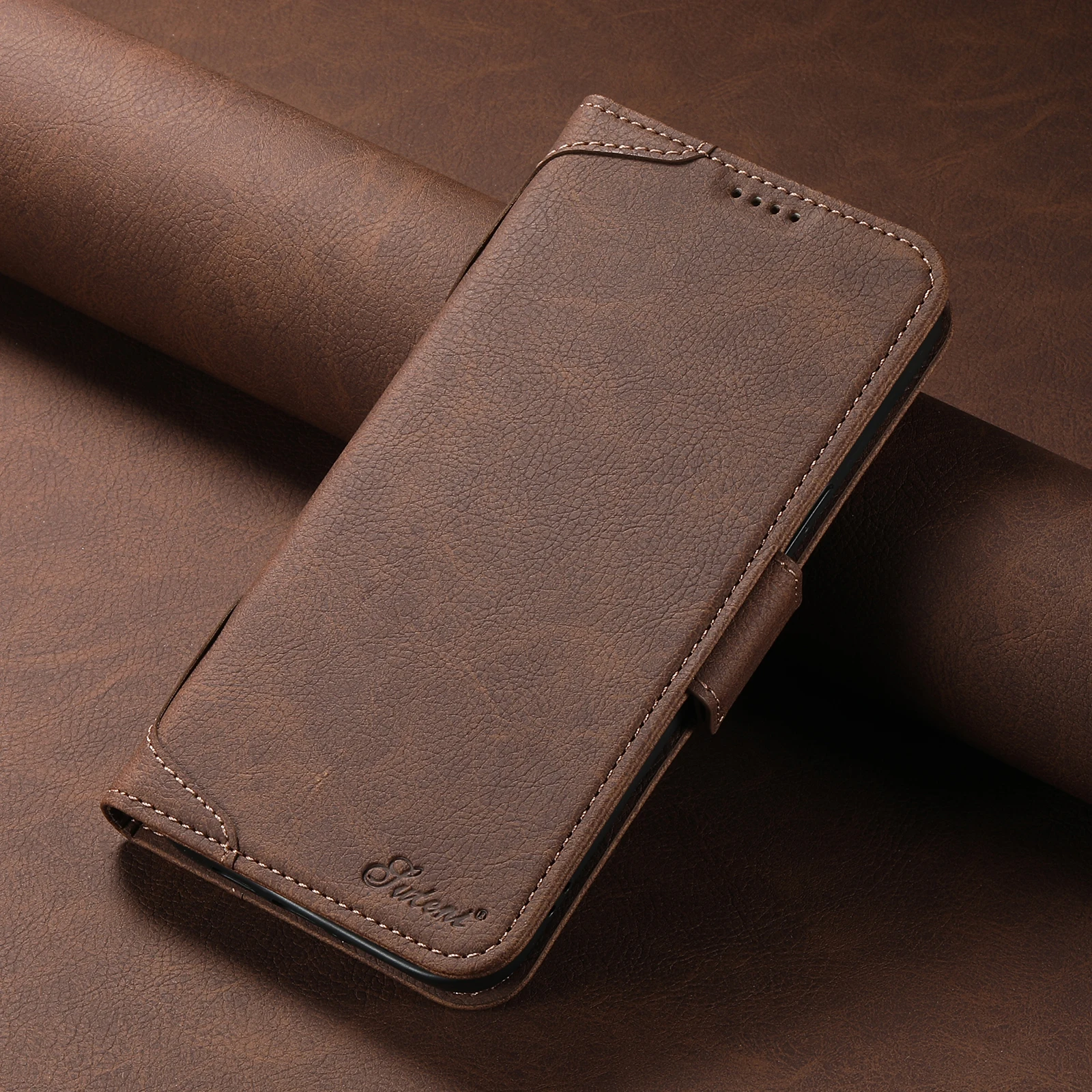 SUTENI Luxus-Brieftasche aus Leder, Magsafe-Kartenhalter, Flip-Magnet-Handyhülle für iPhone 18 17 Air 16 15 14 13 12 Pro Max Plus Cover – Detail 10