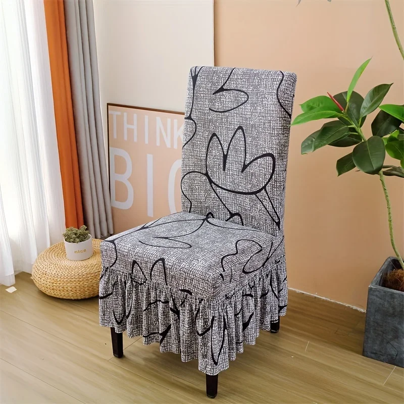 1/4Pcs Nordic Style Floral Print Chair Stretch Cover Removable Chair Covers Stretch Decorative Covers for Universal D