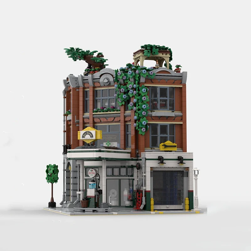 4532 قطعة MOC جوز ركن المرآب (10264) العملي لتقوم بها بنفسك نموذج اللبنات عيد ميلاد اللعب هدية