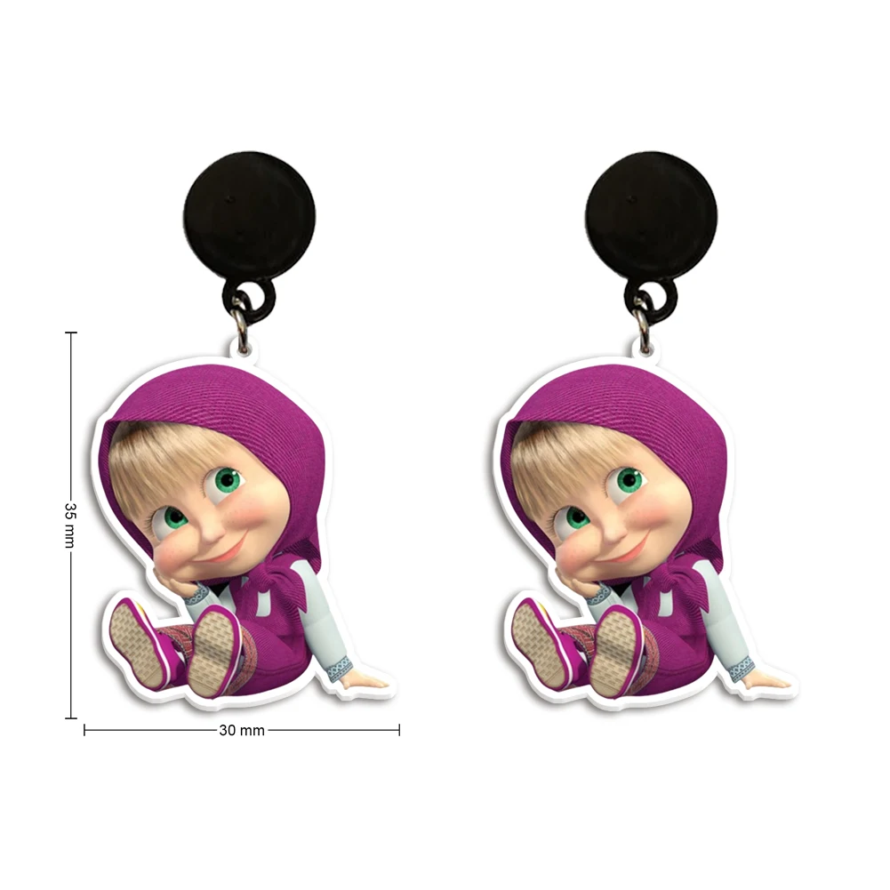 الروسية الكرتون الدب الراتنج مستو الأسود استرخى أقراط قطرة بوهو العصرية الملحقات #5