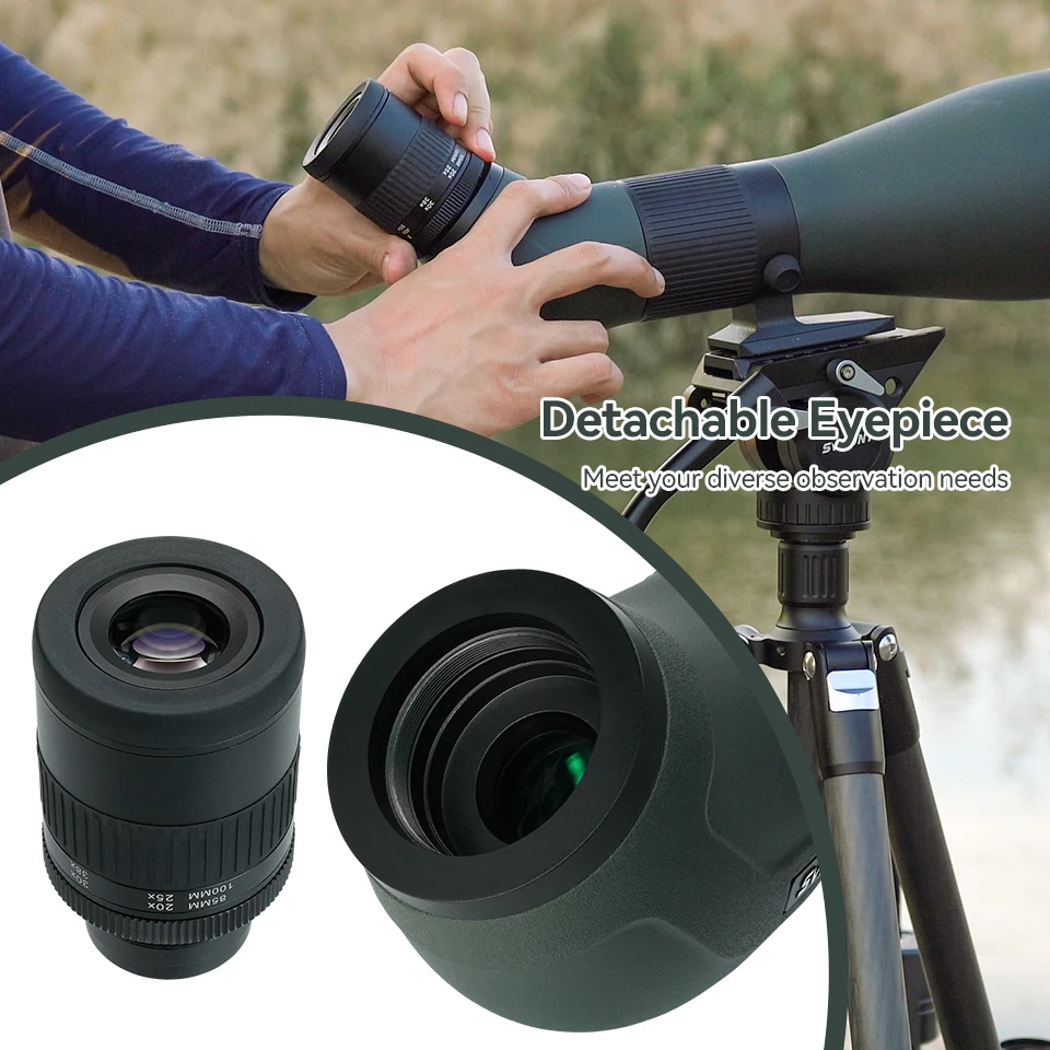 SVBONY SA401 25-75X100 APO Mirino telescopico Army Green 45 gradi 1,25 pollici Interfaccia oculare Migliore ripresa