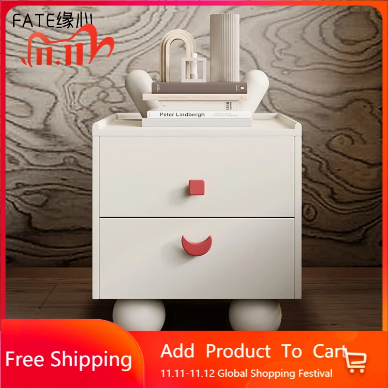 

Glossy Girly Bedside Table Lamp Industrial Unique Organizer Bedside Table Storage Mini Mesita De Noche Dormitorio Home Furniture