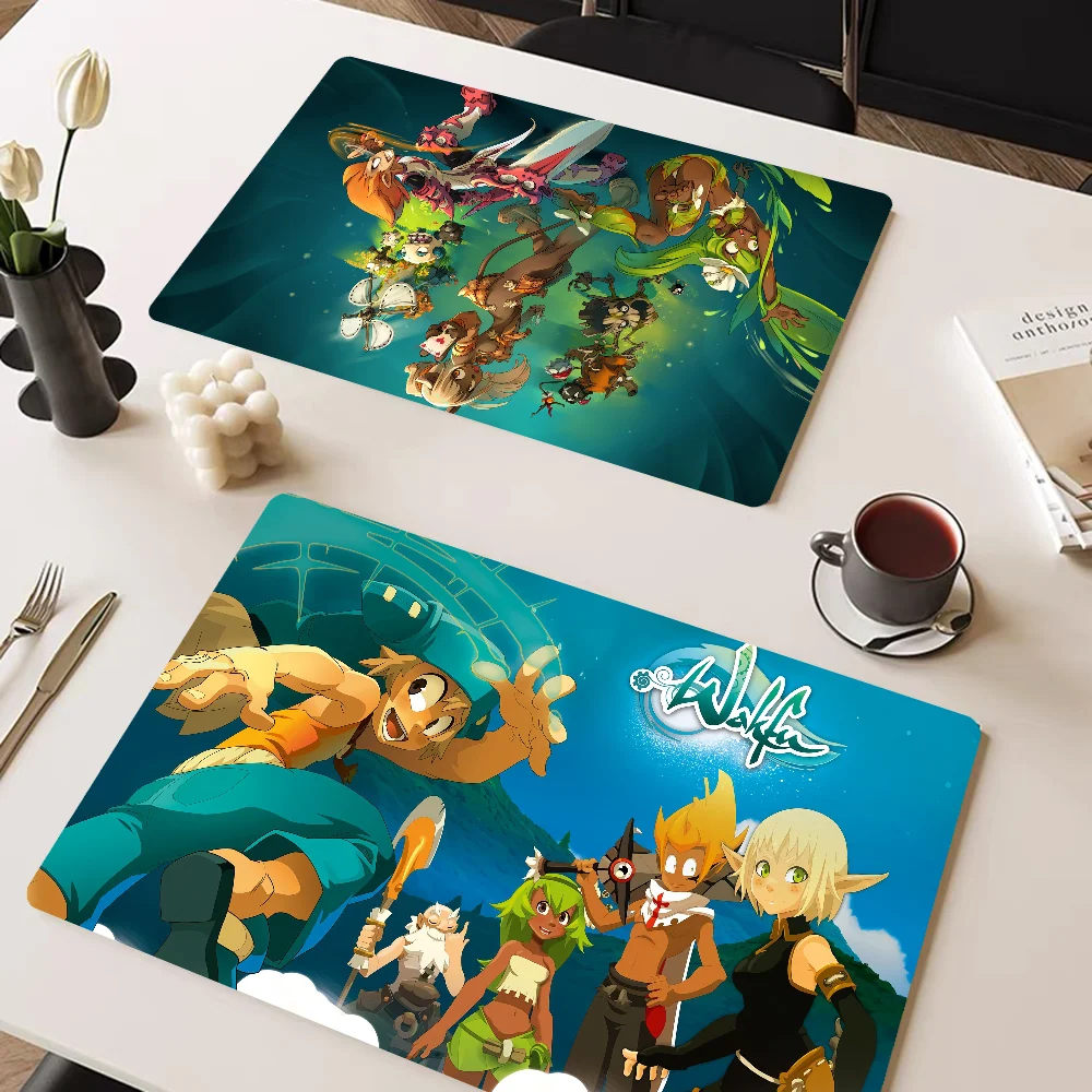 W-wakfu Game Kitchen Dish Mat Absorbent Dining Table Mats Retro Non-slip Placemat Coffee Dish Tableware Mat For Home Decor