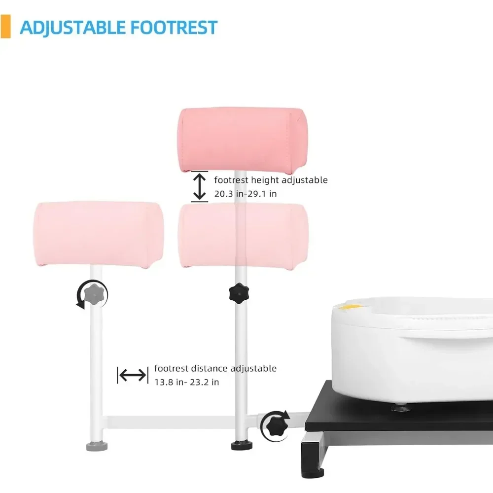 Reclining Pedicure Chair Station, 360° Rotation Hydraulic Adjustable Spa Pedicure Chair No Plumbing Unit Station