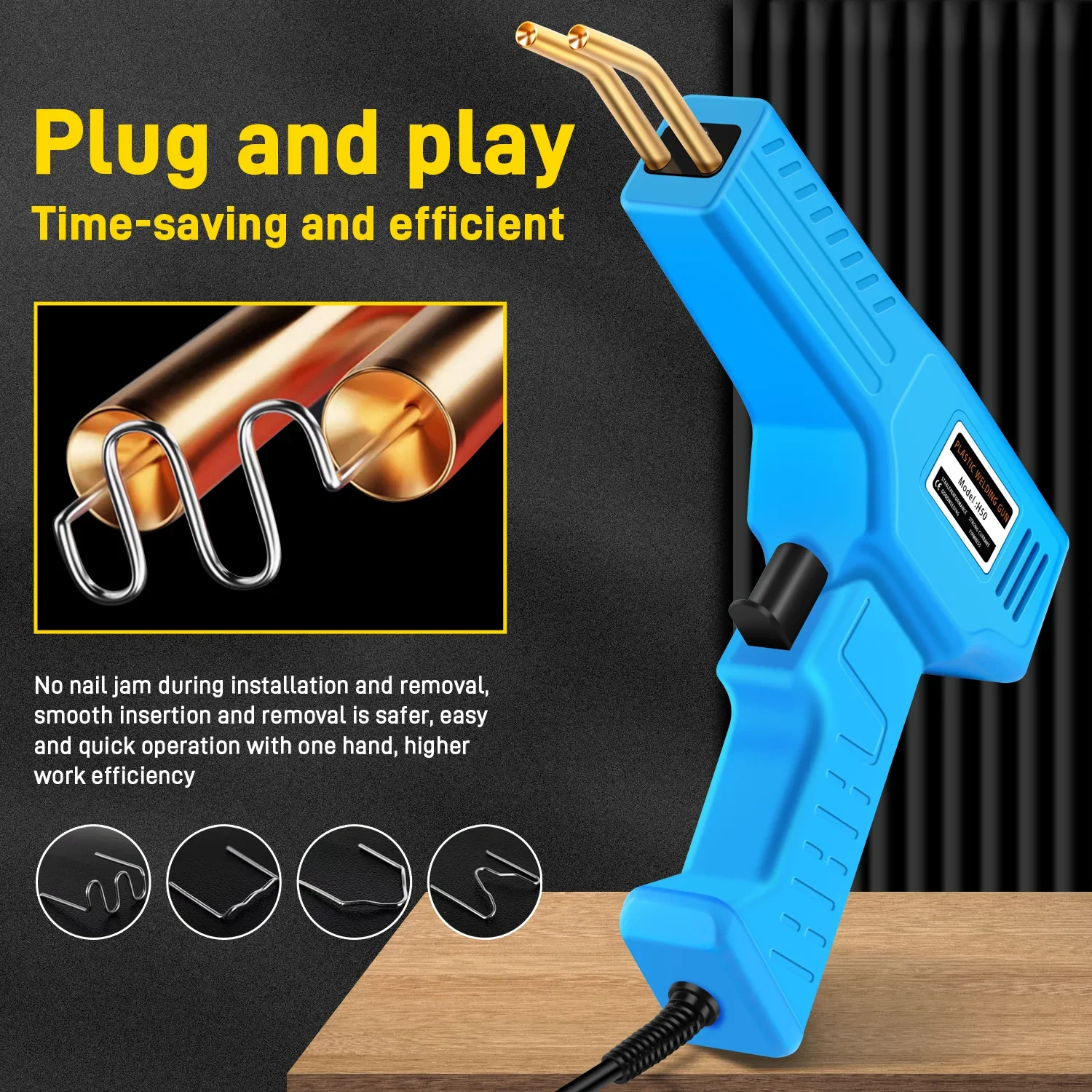 Hot Stapler Plastic Welder With 4 Types Of Welding Nails,Car Bumper Welding Gun,Suitable For Bumper/Plastic Product Repair Tools