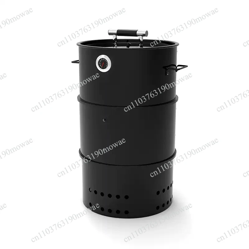 Multifunctional Outdoor 3-Layer Oil Barrel Charcoal Vertical Barrel Smoker Grill Vertical 18-inch Barrel Smoker