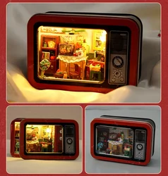 DIY Retro Cabin Ornaments, Handmade Iron Box, Childhood Memory Model, Developing Children's Intelligence, Home Decoration