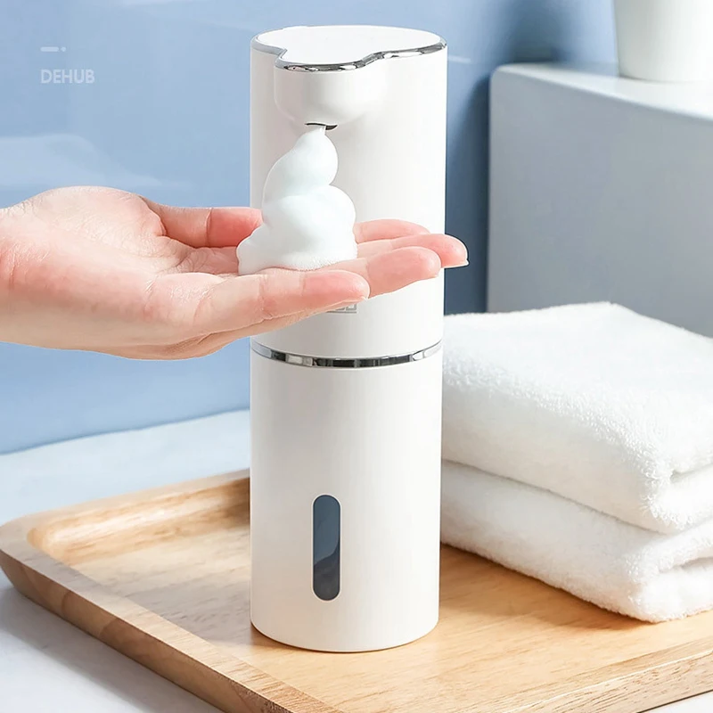 Intelligent Sensing Foam Soap Dispenser, Carregamento USB, Espuma Automática de Sabão, Navio Fluido do Banheiro, 300ml