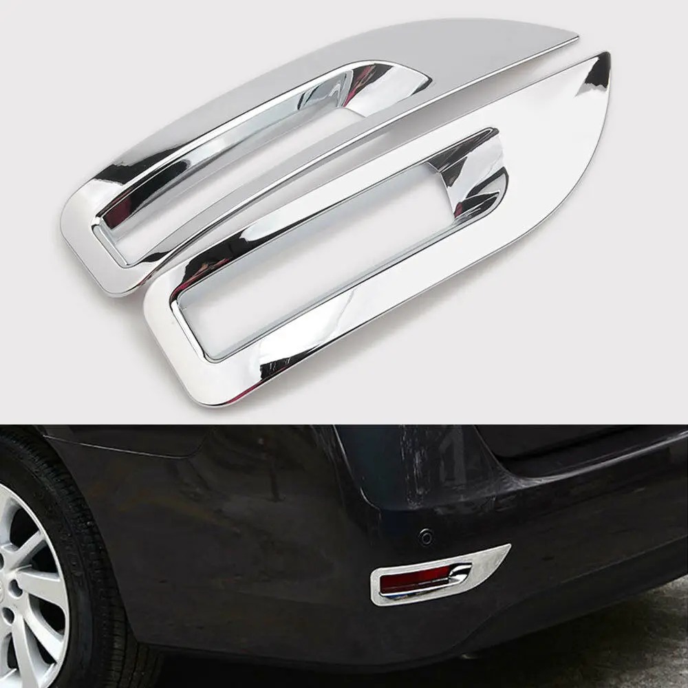 BBQ@FUKA Front + Rear Chrome Car Fog Light Lamp Cover Trim For Nissan Sentra Sylphy 2013-2015 Exterior lamp hood protective