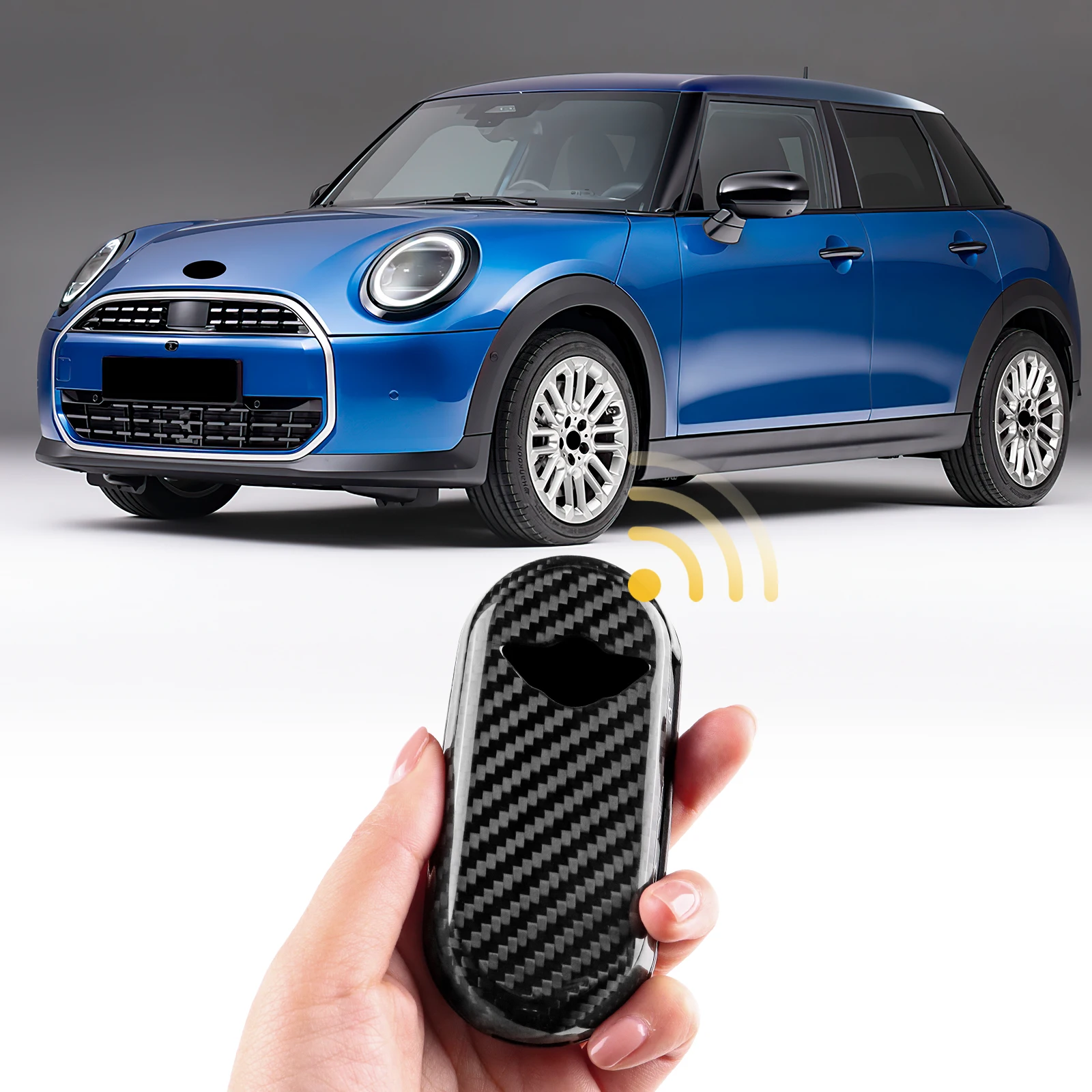 Remote Key Case Cover Shell for BMW MINI Cooper Countryman U25 J01 J05 F65 F66 2024 2025 Real Hard Carbon Fiber Key Protection