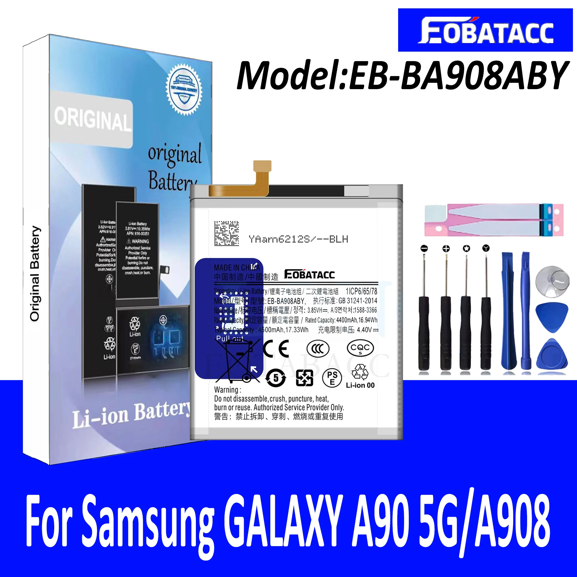 

EOTABACC High Quality 100% Original EB-BA908ABY Battery For Samsung GALAXY A90 5G/A908 Phone Battery+Tools