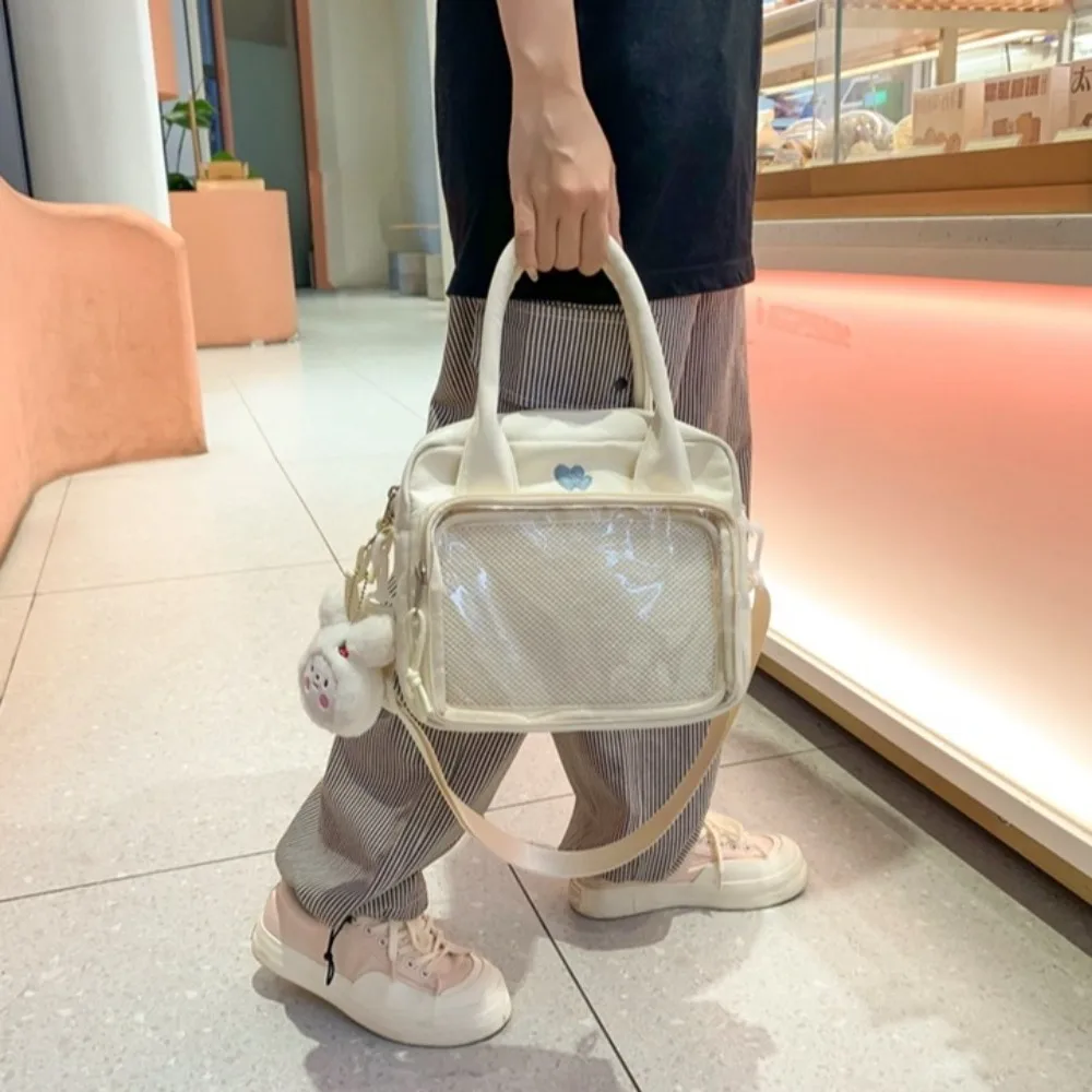 Y2K bolso de hombro japonés transparente JK Itabag para estudiantes, bolso escolar de dibujos animados, bolso de mano de nailon JK, bolso cruzado para uniforme de viaje