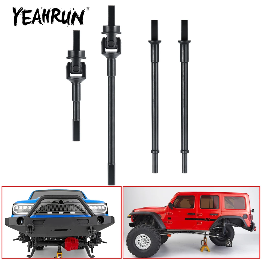 YEAHRUN ejes de transmisión de eje trasero delantero de Metal CVD para Axial SCX10 III JEEP Wrangler Gladiador Base Camp 1/10 coche trepador de control remoto modelo