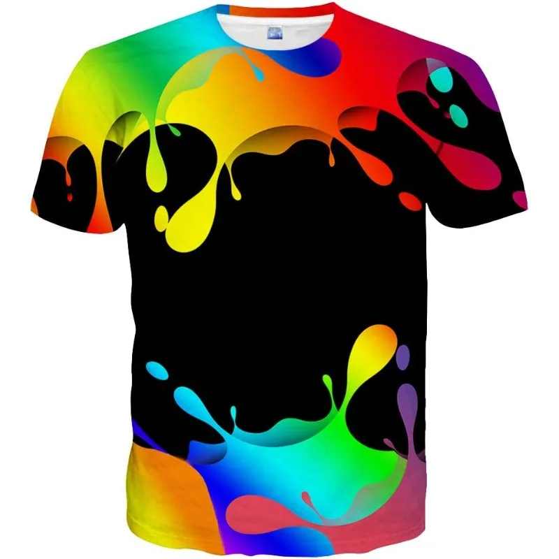 

Hgvoetty Unisex 3D Print Shirts Colorful Space Graphic Tees For Men Women Teens Trendy Fashion Oversized Graphic Funny T-Shirt