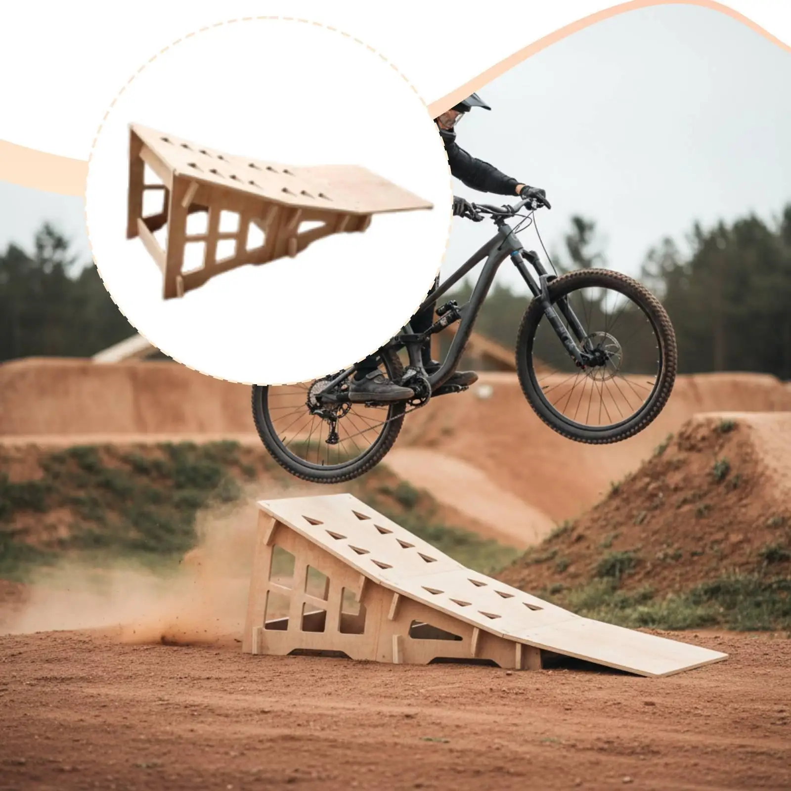 

Premium Durable Mountain Bike Jump Ramp Portable Easy Assembly Multifunctional Practice Tool