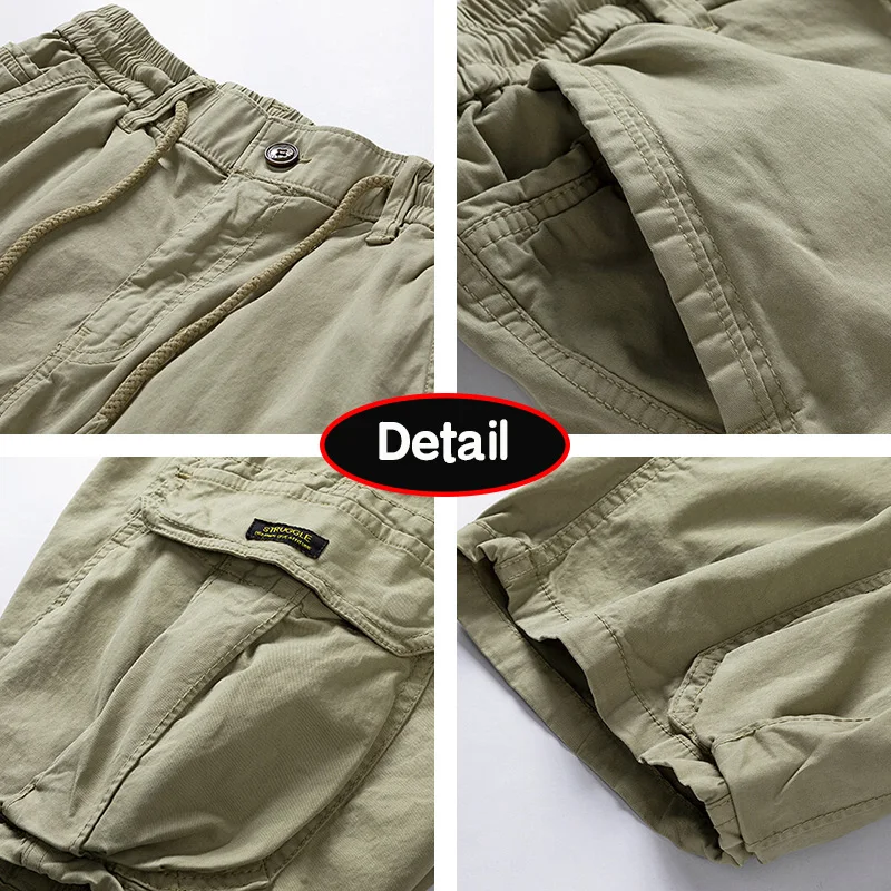 Heren Zomer Effen Kleur Outdoor Vrije Tijd Cargo Comfortabele Shorts Heren Elastische Taille Losse Rechte Hoge Kwaliteit Design Shorts Heren