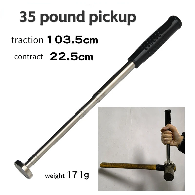 Pick-up-Nägel, magnetisches Kehrgerät, Pickup-Werkzeug, Schrauben, Teile-Finder mit 35 Pfund Zugkapazität, einziehbar, 22,5 cm bis 103,5 cm, mit Magnet