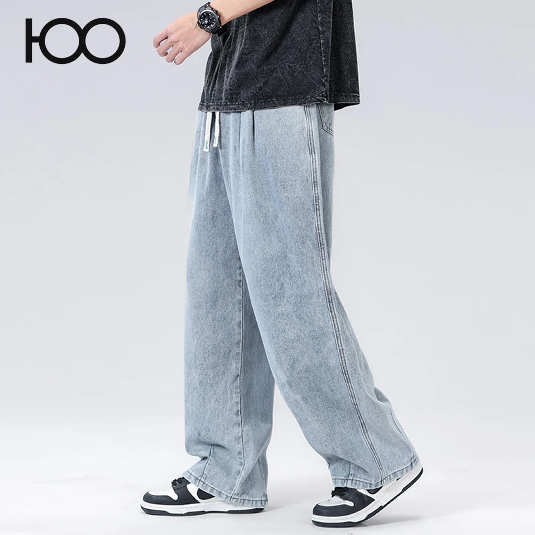 YT2504  100 charareiharper Men's jeans casual wide-leg loose-fitting fashionable brand Harun pants casual jeans for men summer