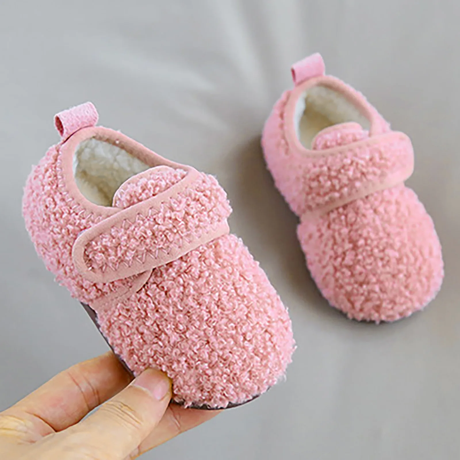 Kids Winter Warm Shoes Boys Girls Soft Anti-slip Walking Shoes Toddler Baby Plush Floor Soft Sole Sock Shoes Indoor Home Slipper