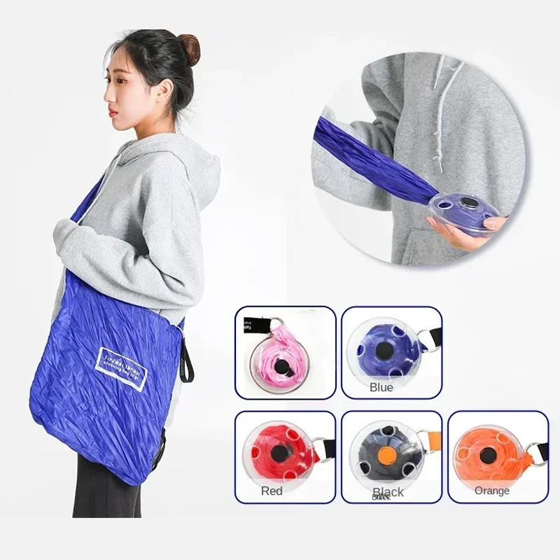 Portable Shopping Storage Bags Foldable Retractable Supermarket Environmentally Friendly and Reusable Pouch Ultra-compact