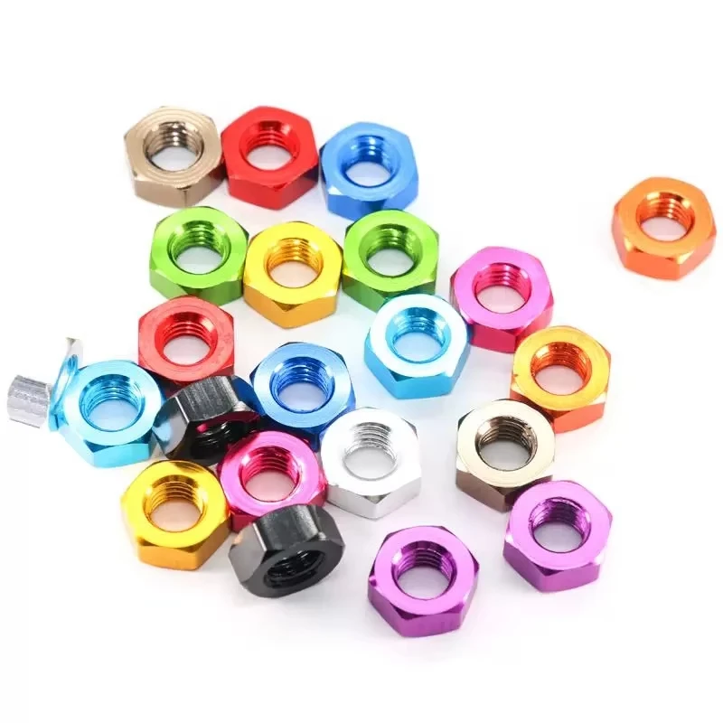 10Pcs Aluminum Hex Colourful Nut M3 M4 M5 M6 Multi-Color Hexagon Nuts Anodized for RC Models