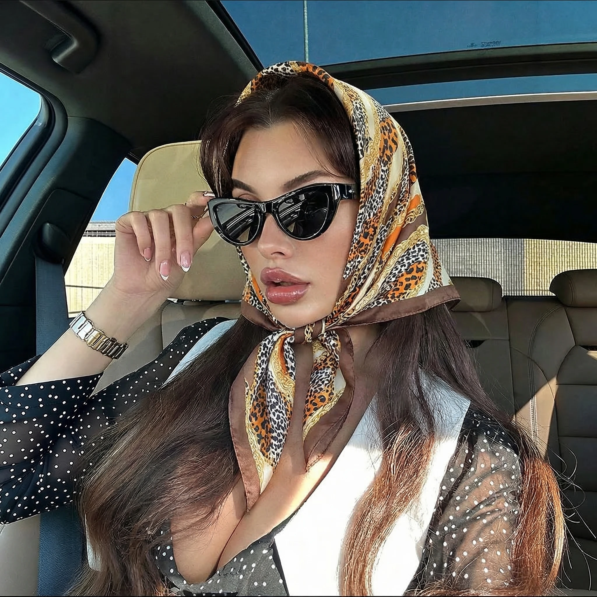 

New Square Silk Scarves Women Hijab Shawls Abaya Women Veil Islamic Turban Femme Head Scarf Foulard Bandana Beach Pareo 2026