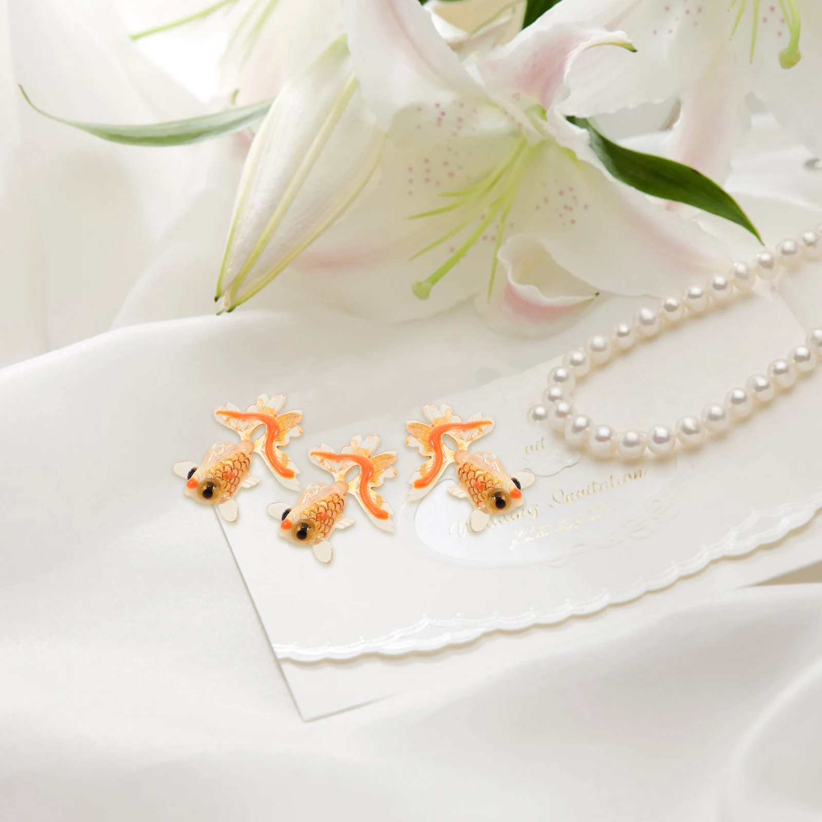 

6 Pcs Pendant Colored Goldfish Pendants Necklace Resin Jewelry Making DIY Finding
