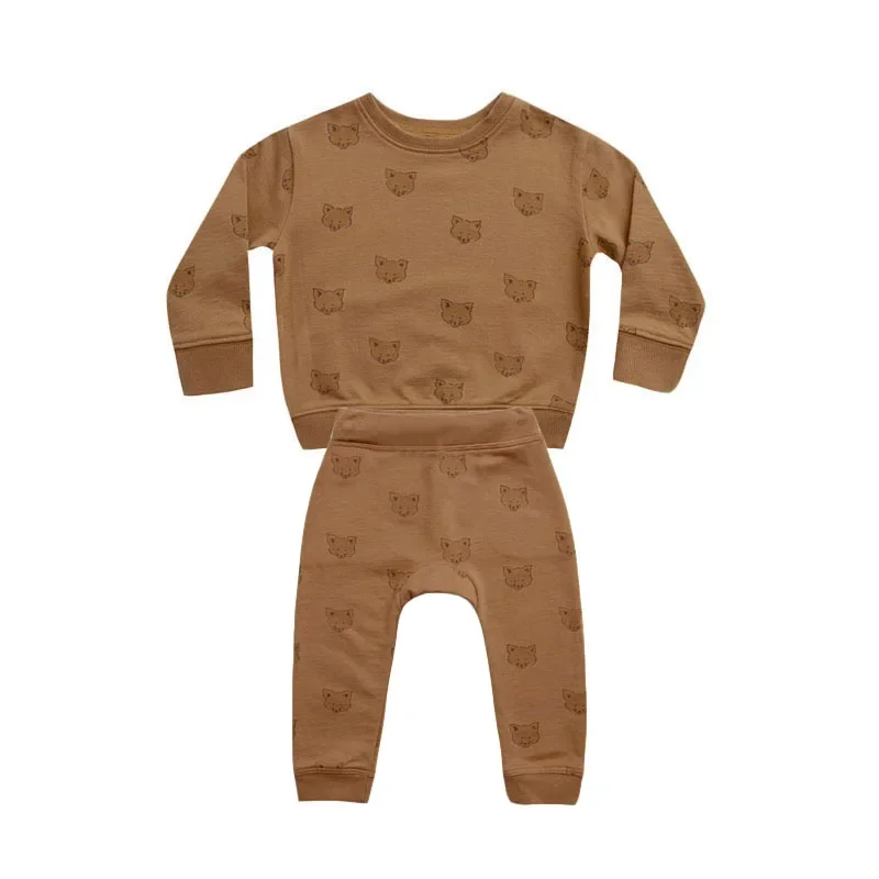 Ensemble pull et pantalon pour nouveau-né, pyjama pour enfants, vêtements pour tout-petits, vêtements de printemps pour bébé garçon, 0-5 ans