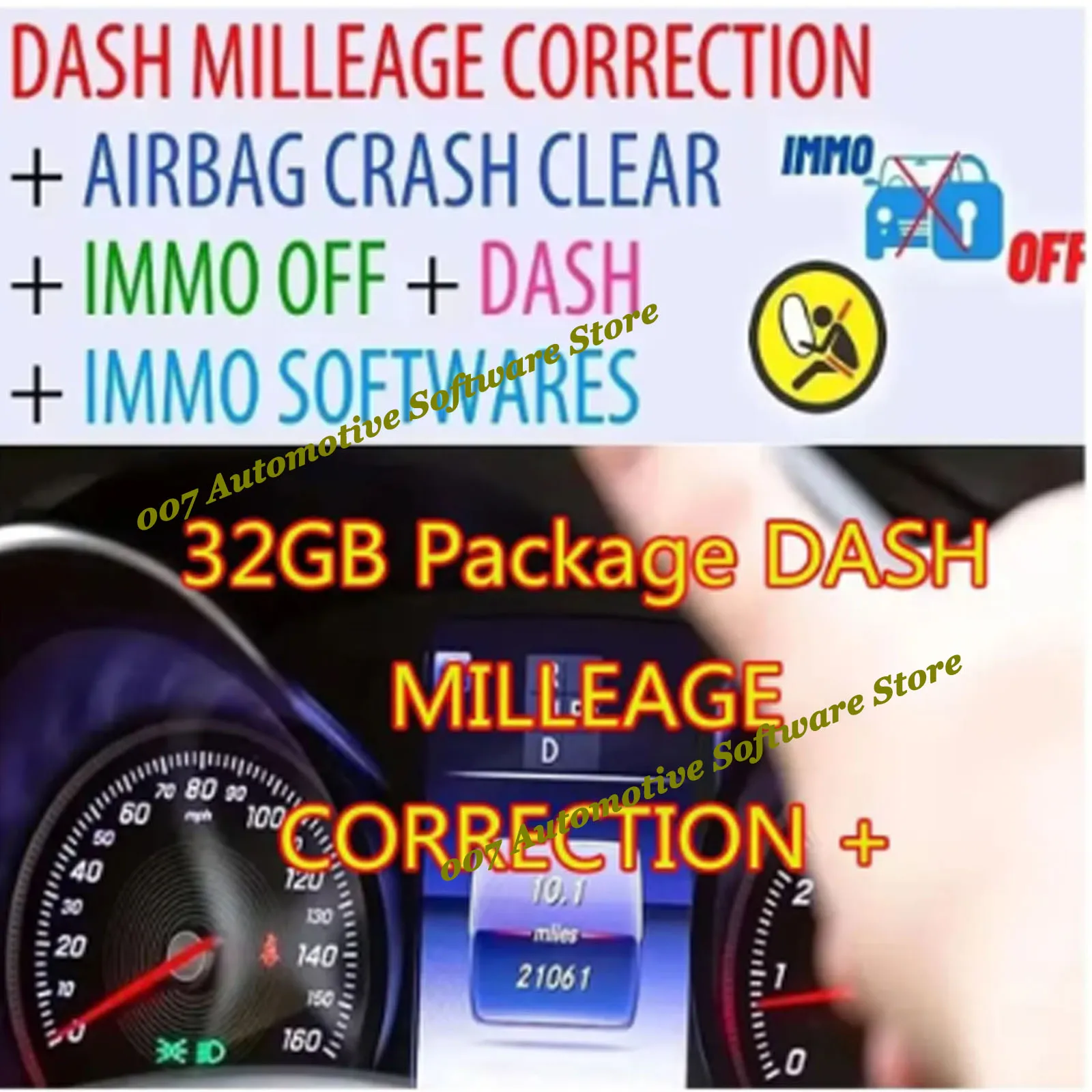 حزمة برامج إصلاح السيارات الكل في واحد سعة 32 جيجابايت IMMOFF ECU أدوات تشخيص وسادة هوائية لتصحيح الأميال متوافقة مع جميع العلامات التجارية