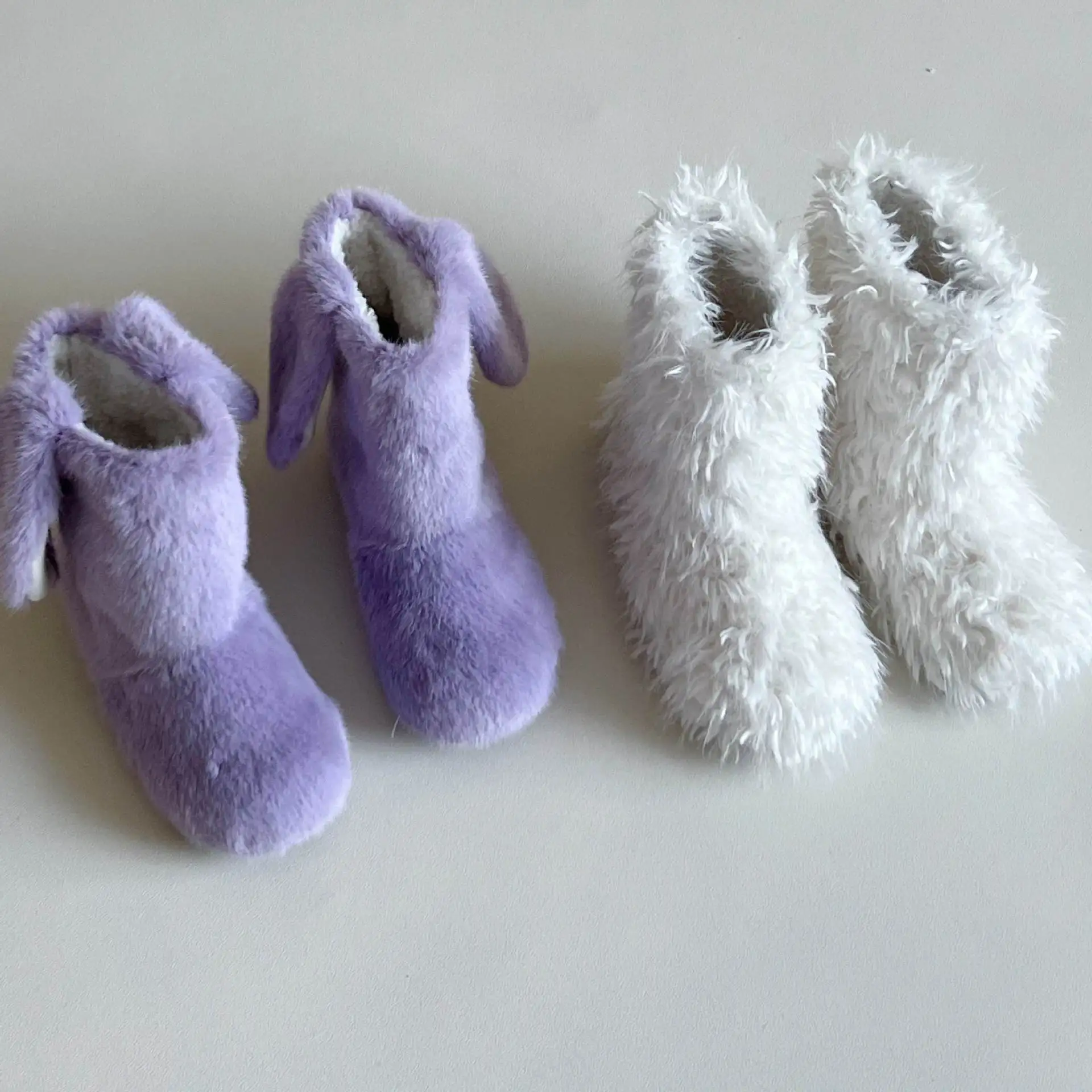 

Winter Baby Girls Fashion Boots High Quality Lamb Wool Cute Rabbit Ears Children's Snow Boots Warm Plush Kids Shoes