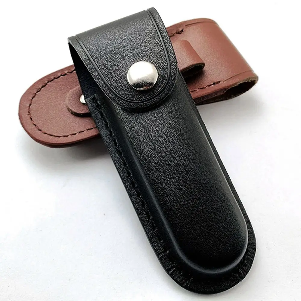 High Quality Pocket Brown Hunt Knife Sheath Holster Fold Knife Tool Camp Outdoor Carry Belt Loop Case Flashlight Case image 5