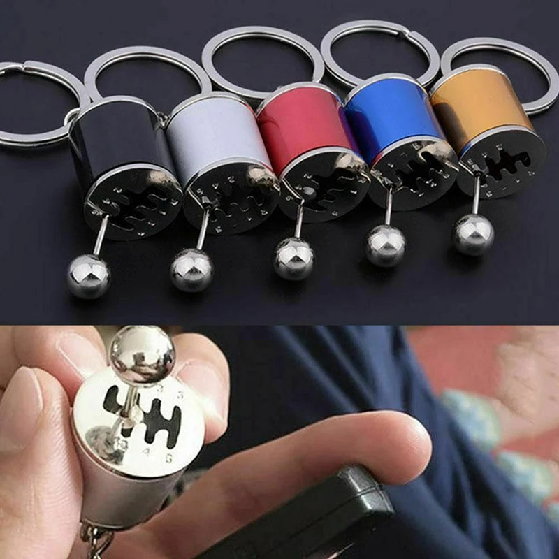 Mini Turbo Turbocharger Keychain Car-styling Keyring Gear Gearbox Pendant Keychain Stick Knobs Keyring Shift Metal Key Ring