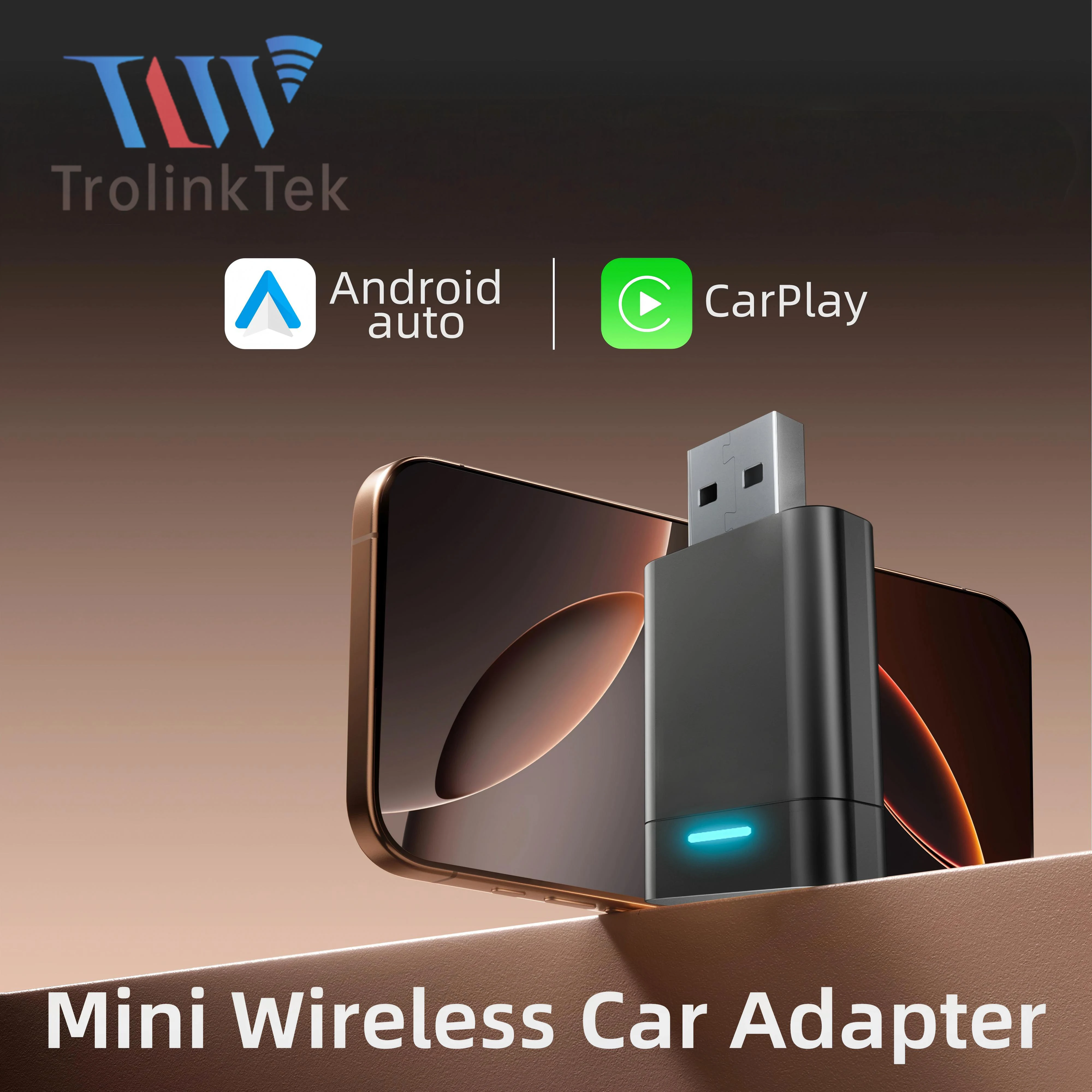 

TrolinkTek Wireless Carplay & Android auto Adapter 2in1 Carplay Smart Box USB for Apple iOS Android Fast Connect Plug and Play