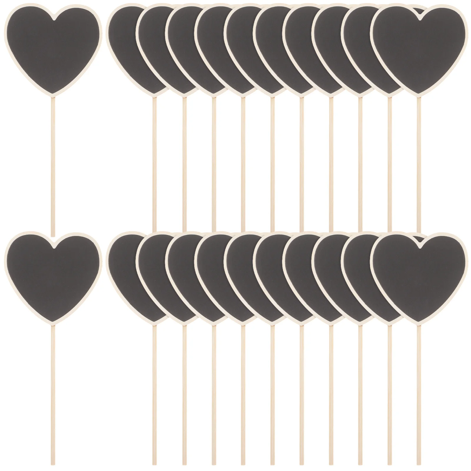 

30pcs Wooden Blackboard Plant Labels Heart Shape Garden Markers For Flower Beds Pots Bonsai Gardening Supplies Accessories