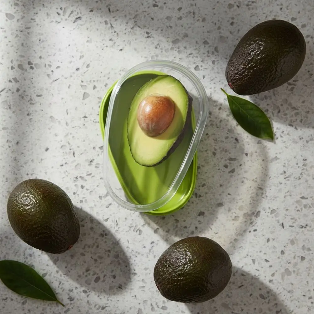 

2 Piece Practical Sealed Avocado Preservation Box Removable Space Saving Avocado Saver Plastic Fruit Crisper Refrigerator