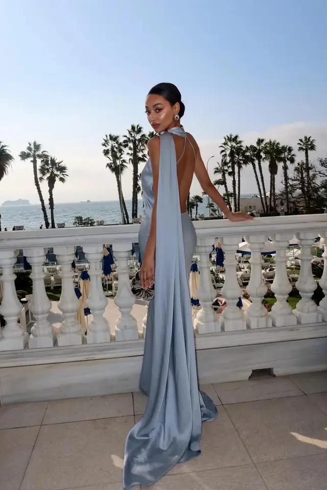 Vestido Largo de Satín con Cinta, Espalda Descubierta, Casual de Seda para Mujer, para Invitada de Boda, Noche, Azul, Verde, Negro, Amarillo, Rojo, Rosa, Verano, Prom