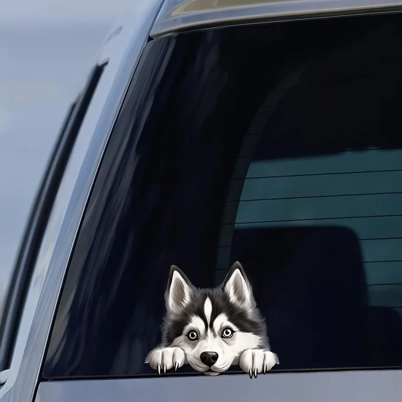 DK117 #   سيبيريا أجش الكلب سيارة الوفير ملصقات نافذة لسيارة شاحنة فان موضة الشارات مادة الفينيل ملصقات الإبداعية