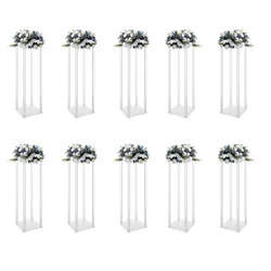 10Pcs Acrylic Vase Wedding Flower Stands Set, 23.6