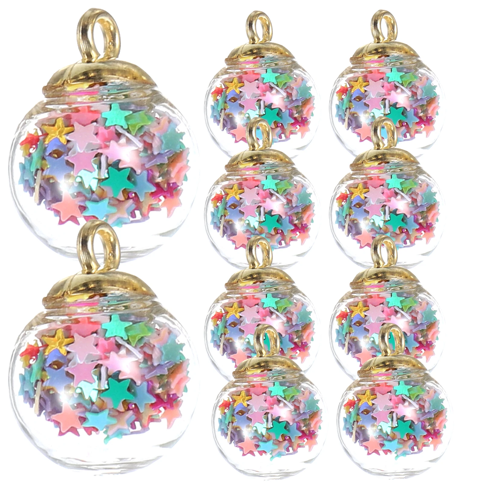 

10Pcs Glass Balls DIY Charms Clear Hanging Pendants Jewelry Making Earring Necklace Keychain Accessories Glass Balls Charm