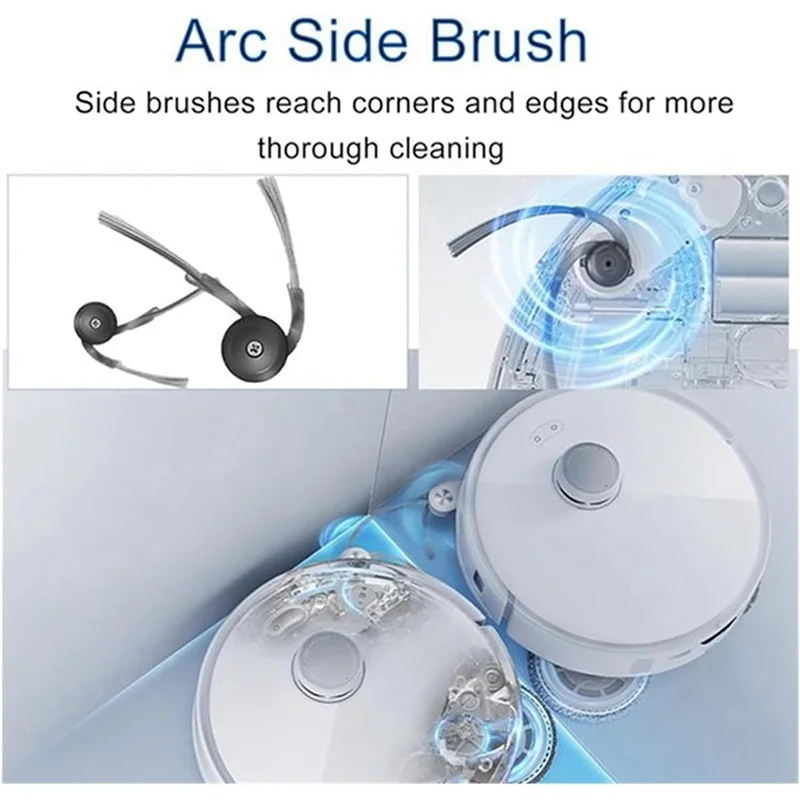 AD24 استبدال طقم قطع غيار ل Roborock Qrevo Curv/P20 Pro فرشاة جانبية رئيسية فلتر Hepa ممسحة القماش أكياس الغبار فراغ المرفقات