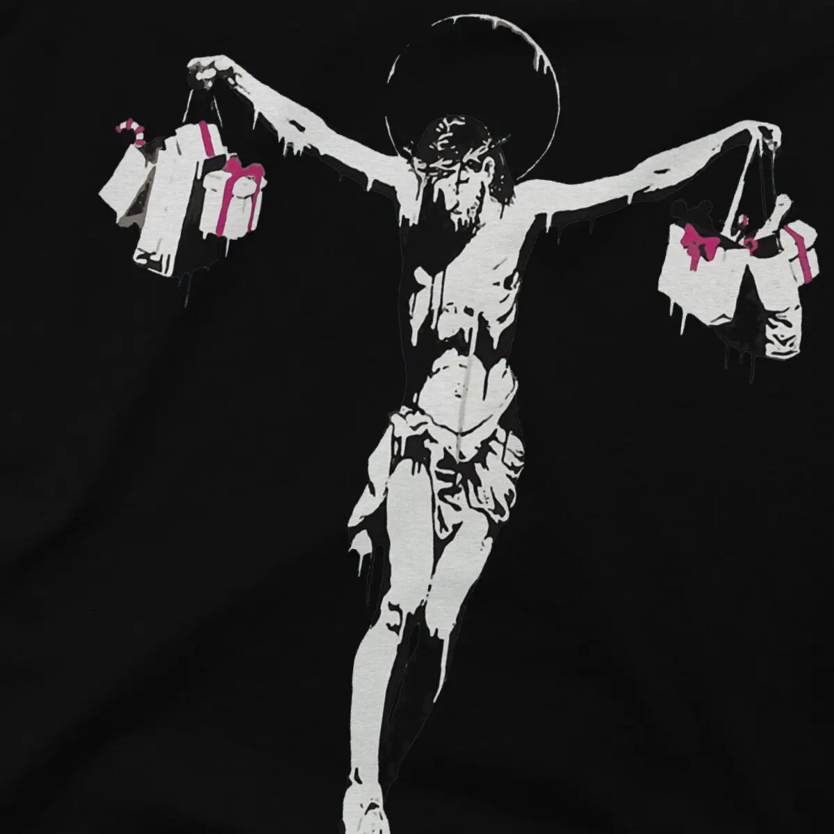 Banksy Street Graffiti Artist Man TShirt Jesus Individuality T Shirt Harajuku Streetwear New Trend