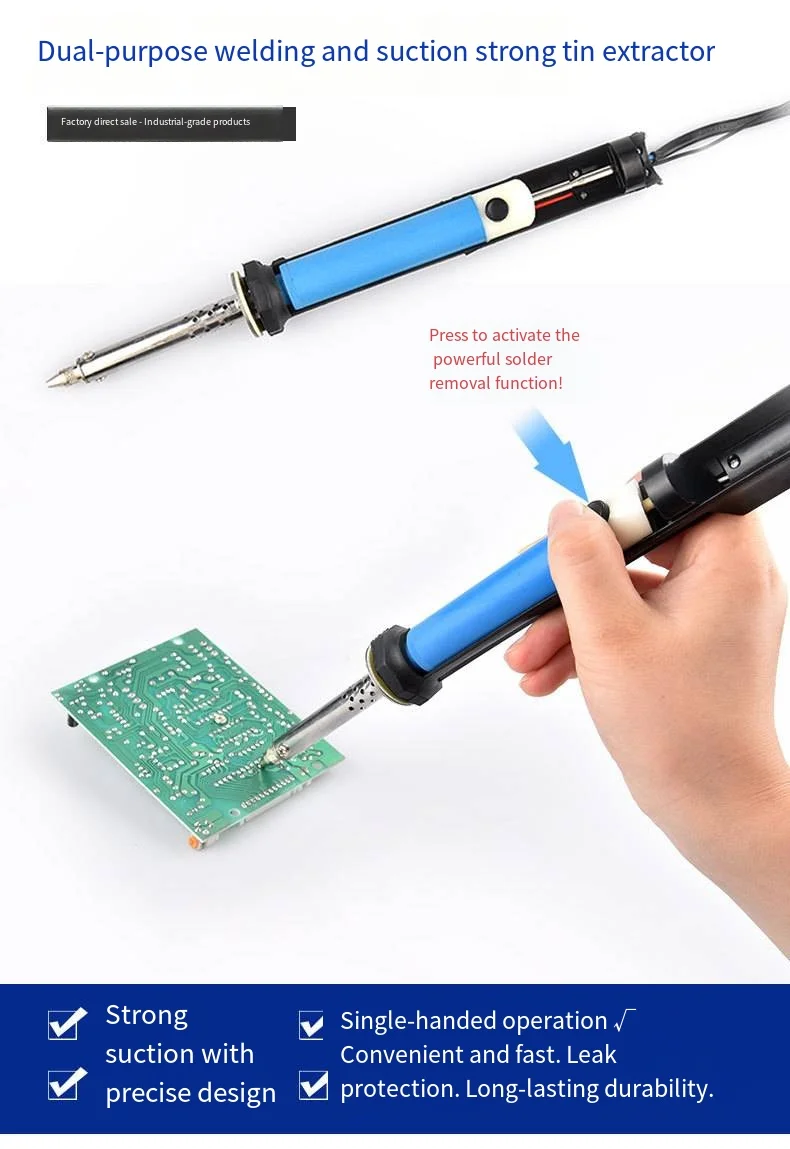 AC 110V/220V Electric Tin Suction Sucker Pen Soldering Iron 30W PCB Solder Suction Desoldering Machine Vacuum Pump Welding Tools
