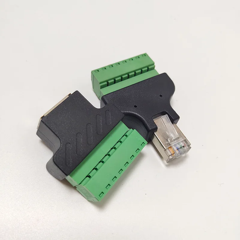 O adaptador verde sem solda da rede do terminal Rj45, conector Rj45 estende, 8P8C, 8 Pin