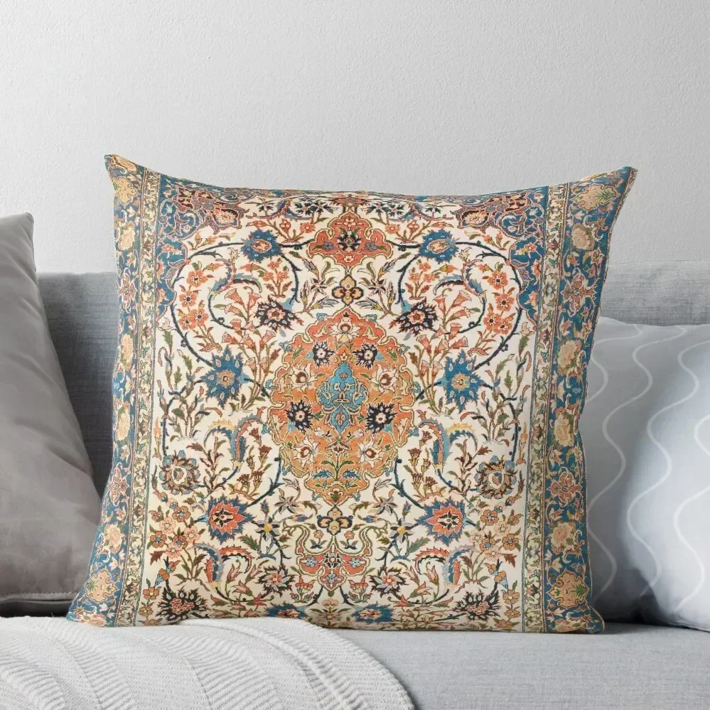 Isfahan Antique Central Persian Carpet Print Throw Pillow Cushion Cover For Sofa christmas cushions covers pillow