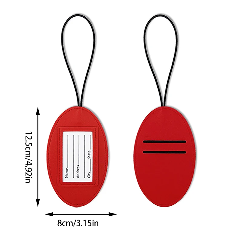 휴대용 PU 가죽 수하물 태그, 여러 가지 빛깔의 여행 가방 식별 라벨 가방 태그, 수하물 탑승 가방 태그, 여행 액세서리, 1X