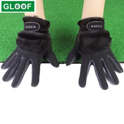 Guantes de Golf antideslizantes para mujer, protectores de manos con piel de conejo Artificial, de fibra suave, para deportes al aire libre, de dedo completo, 1 par