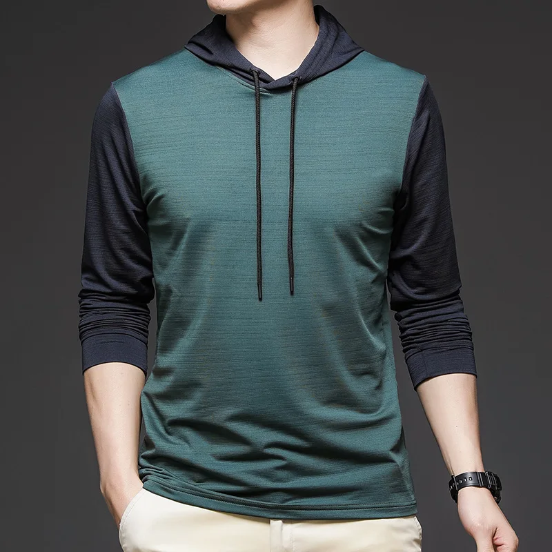 

Дышащая футболка для бега, простая и универсальная мужская повседневная футболка с длинными рукавами, модная, стильная, трендовая, спортивная куртка на каждый день, быстросохнущая.