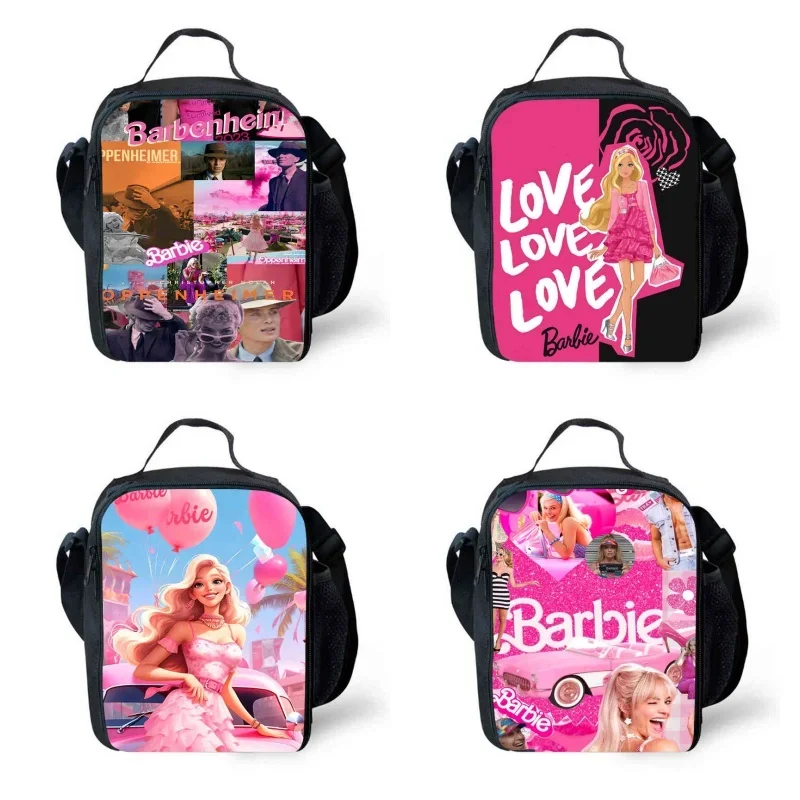 Barbie-Mädchen-Lunchtaschen für Kinder, Cartoon-Schul-Picknicktaschen für Mädchen und Jungen, große Kinder-Kühltaschen für 4–10 Jahre