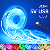 5V COB LED Strip High Density 320LEDs/m USB LED Light Red Green Blue Pink Ice Blue Warm White Flexible Led Tape TV Backlights